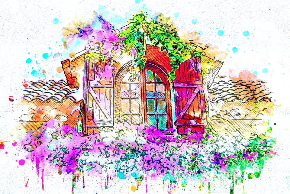 Abstract watercolor vintage