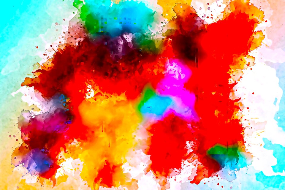 Watercolor vintage colorful