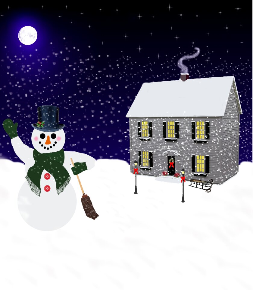 Cold night snowy