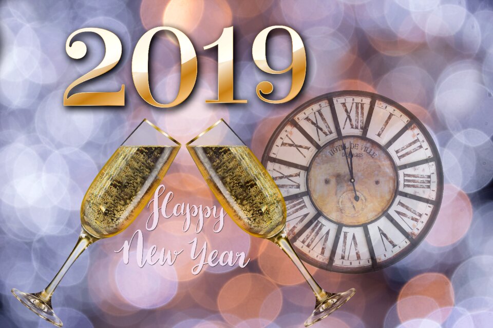 Bokeh map new year greeting