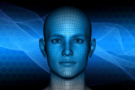 Person blue technology blue community