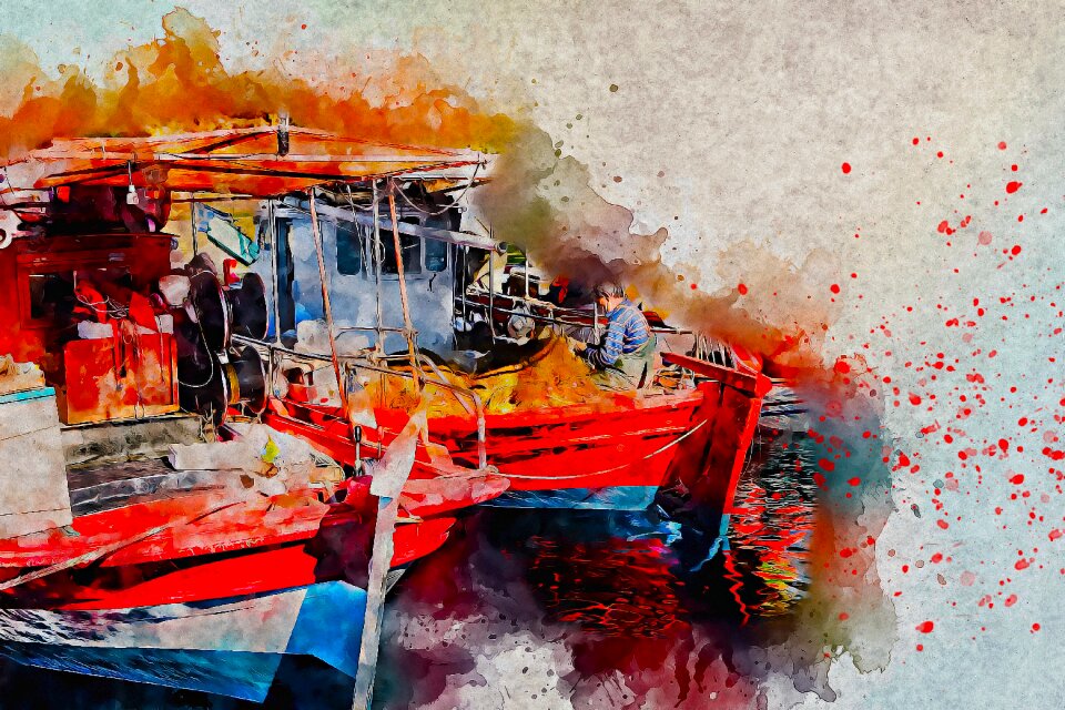 Art watercolor vintage