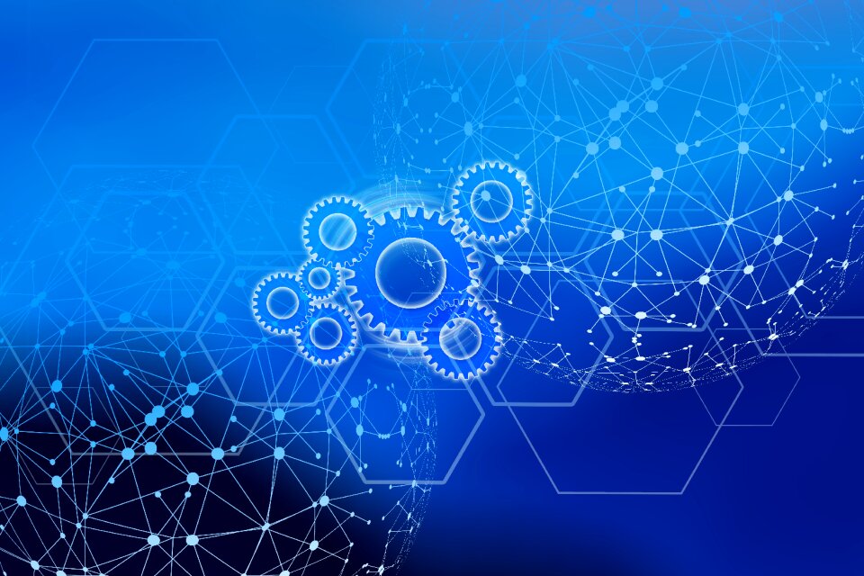 Gears block chain globe