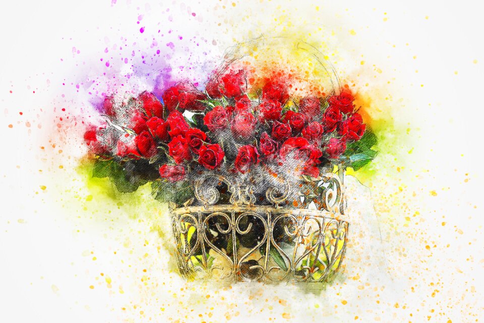 Art watercolor vintage