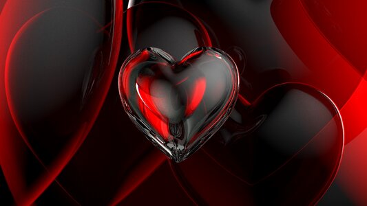 Heart glass 3d