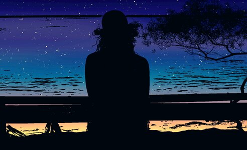 Sunset girl human