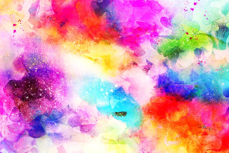 Watercolor vintage colorful