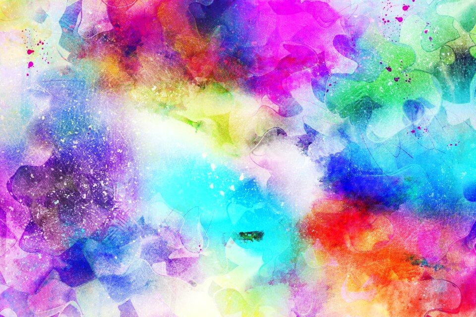 Watercolor vintage colorful