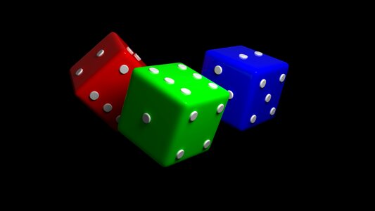 Blue green 3 dice