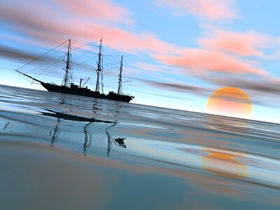 Reflection nature ship