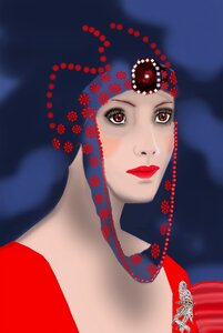 Striking woman digital art portrait Free illustrations