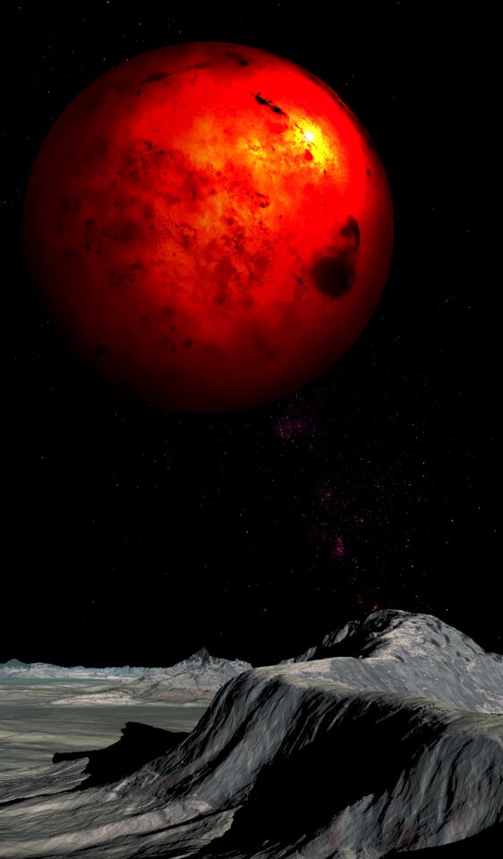 Space art ridge landscape
