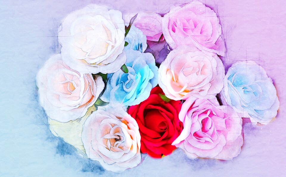Watercolor vintage colorful