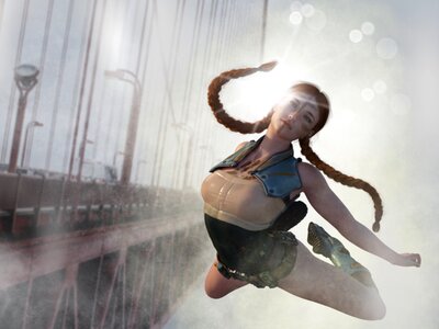 Action athlete girl