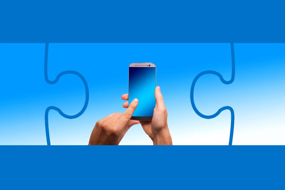 Search smartphone magnifying glass