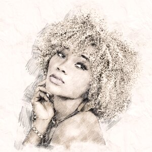 Digital drawing women face