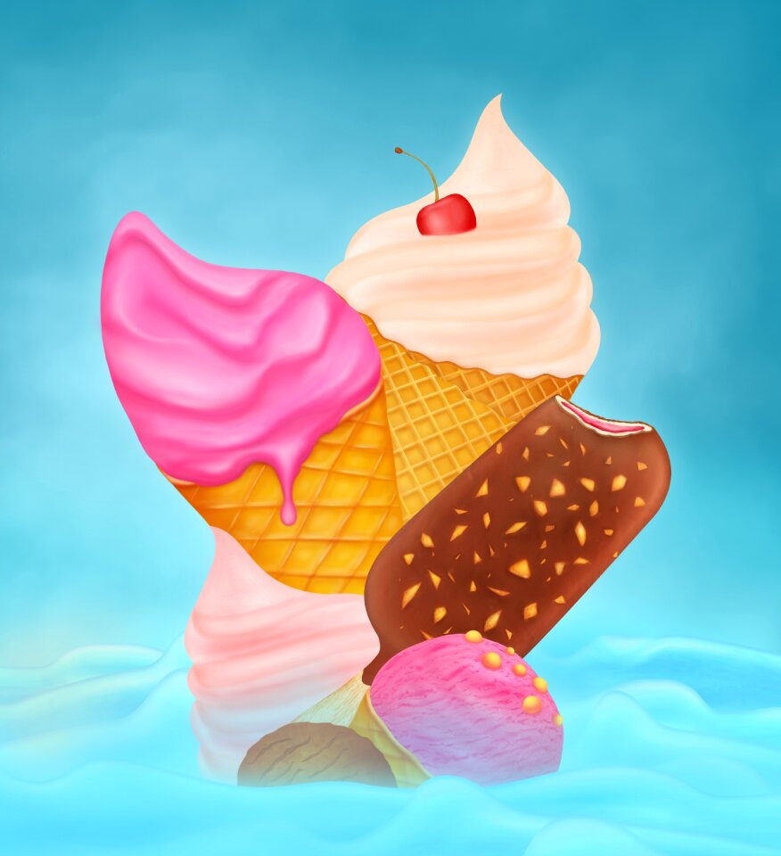 Cream ice cream ice cream sweet dessert Free illustrations