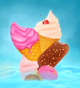 Cream ice cream ice cream sweet dessert Free illustrations