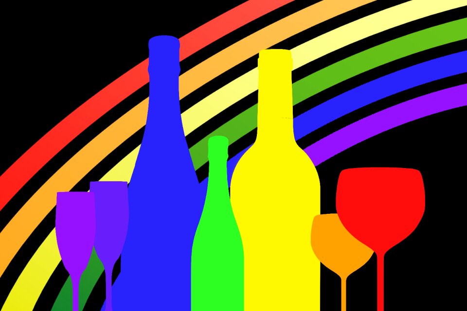 Rainbow colorful silhouettes