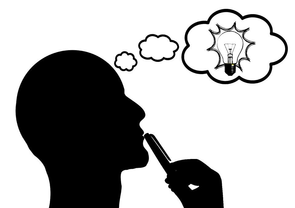 Reflect light bulb thoughts flash