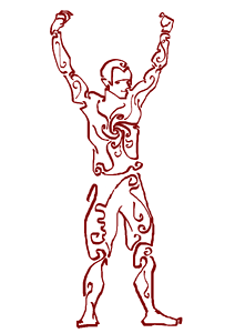 Hands up male guy