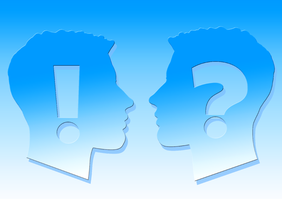 Question mark exclamation point brain