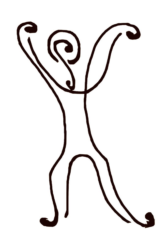 Abstract dude hands up
