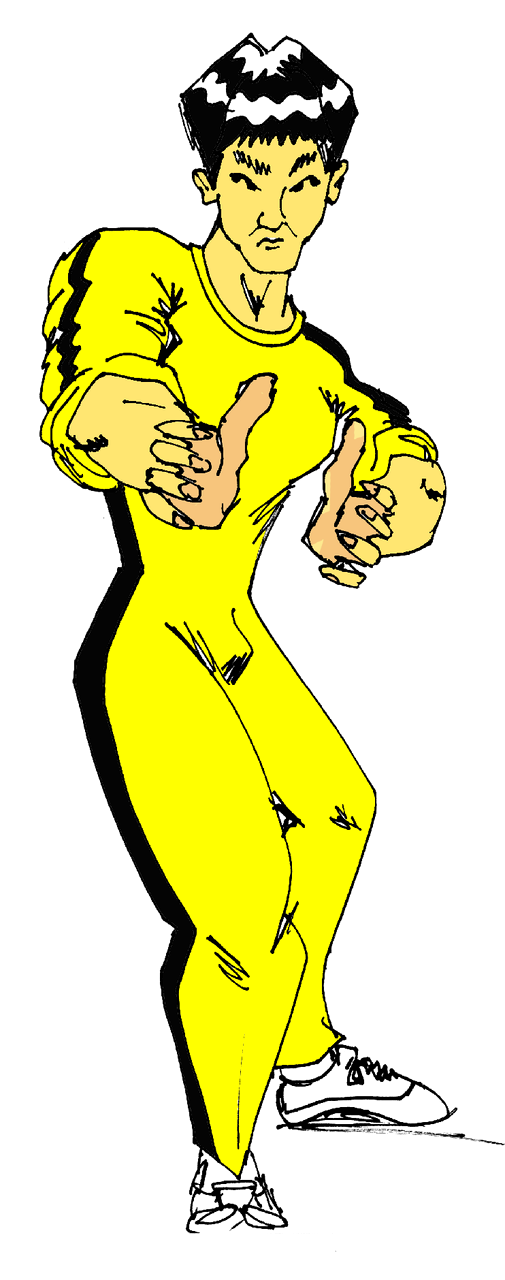 Karate man training