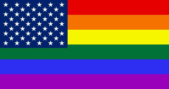 Symbol two flags together pride