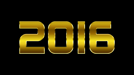 New year 2016 numbers text