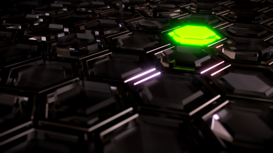 Wallpaper green hexagon