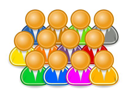 People together many