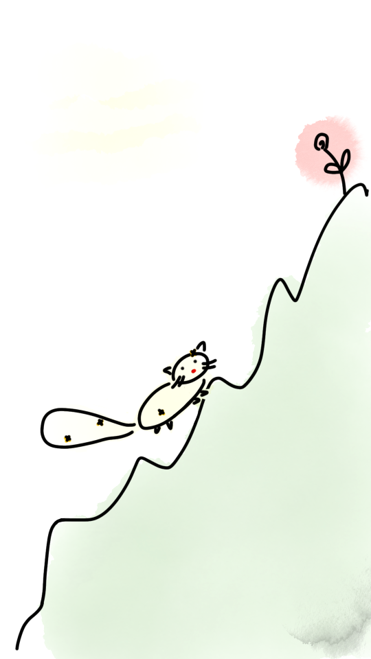 Climbing hill injured cat