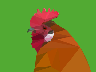 Farm lowpoly chicken