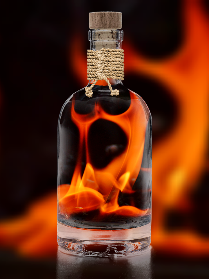 Genie bottle flame spirit