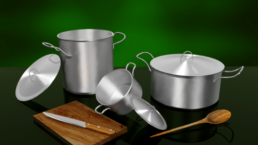 Pans kitchen utensils 3d models