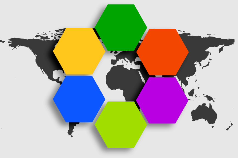 Honeycomb structure hexagonal color