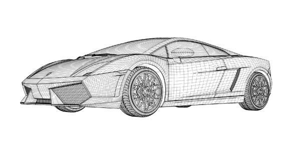 Lamborghini gallardo lp 560 sports car wireframe
