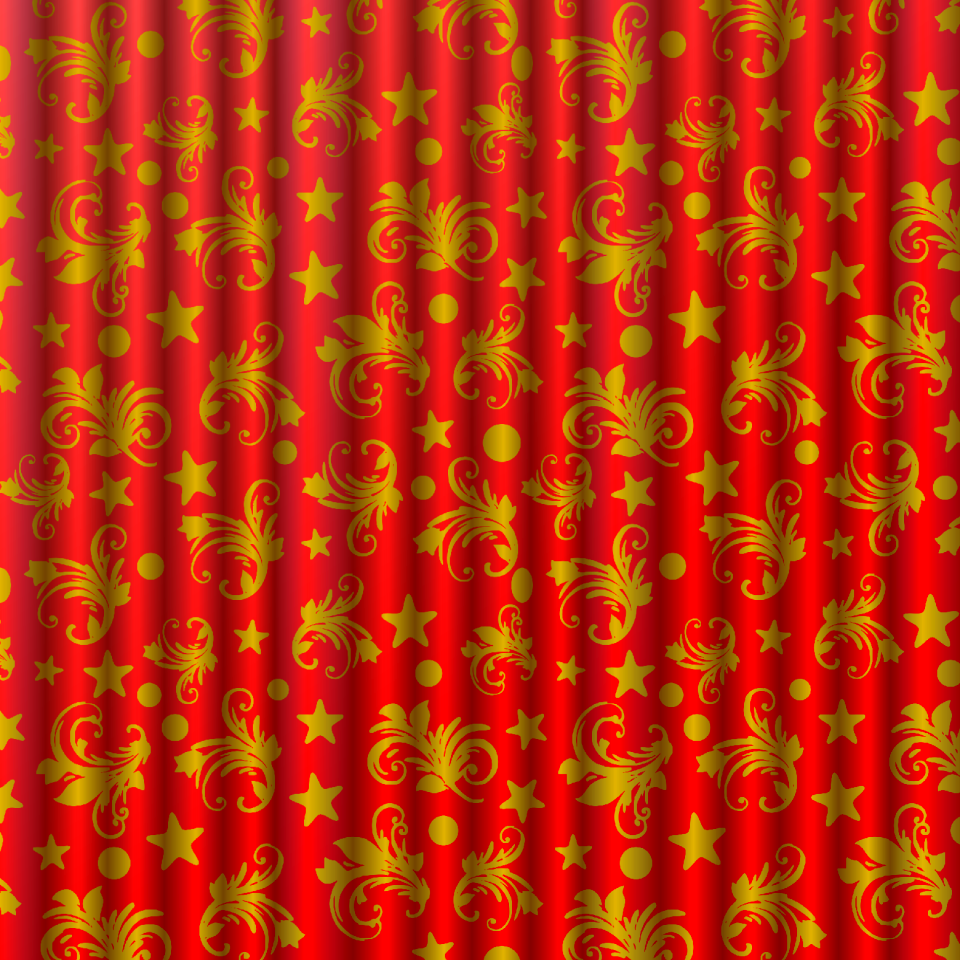 Curtain red gold