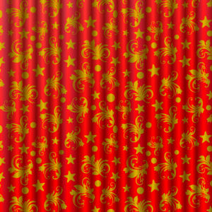 Curtain red gold