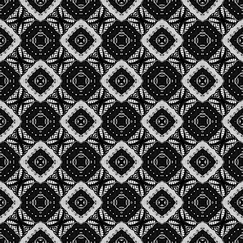 Black and white squares diamonds