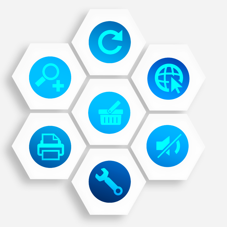 Hexagonal combs shopping cart