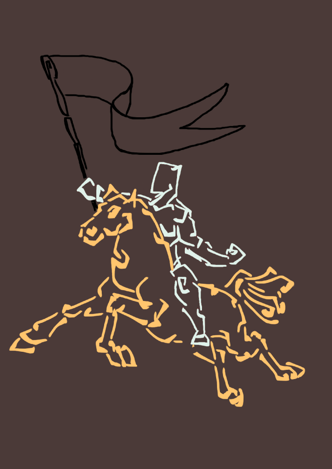 Riding flag man
