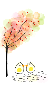 Love birds tree colorful