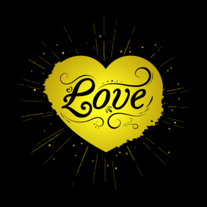 Yellow romantic postcard