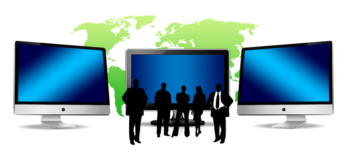 Presentation businessmen meeting