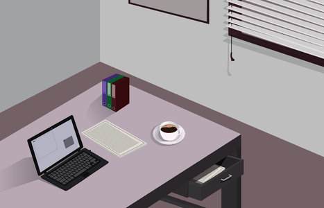 Computer coffee flat design