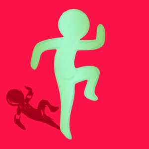 Green happy jumping