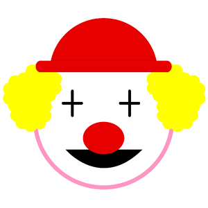 Icon clown red nose red hat