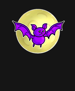 Spooky spooky bat bat and moon
